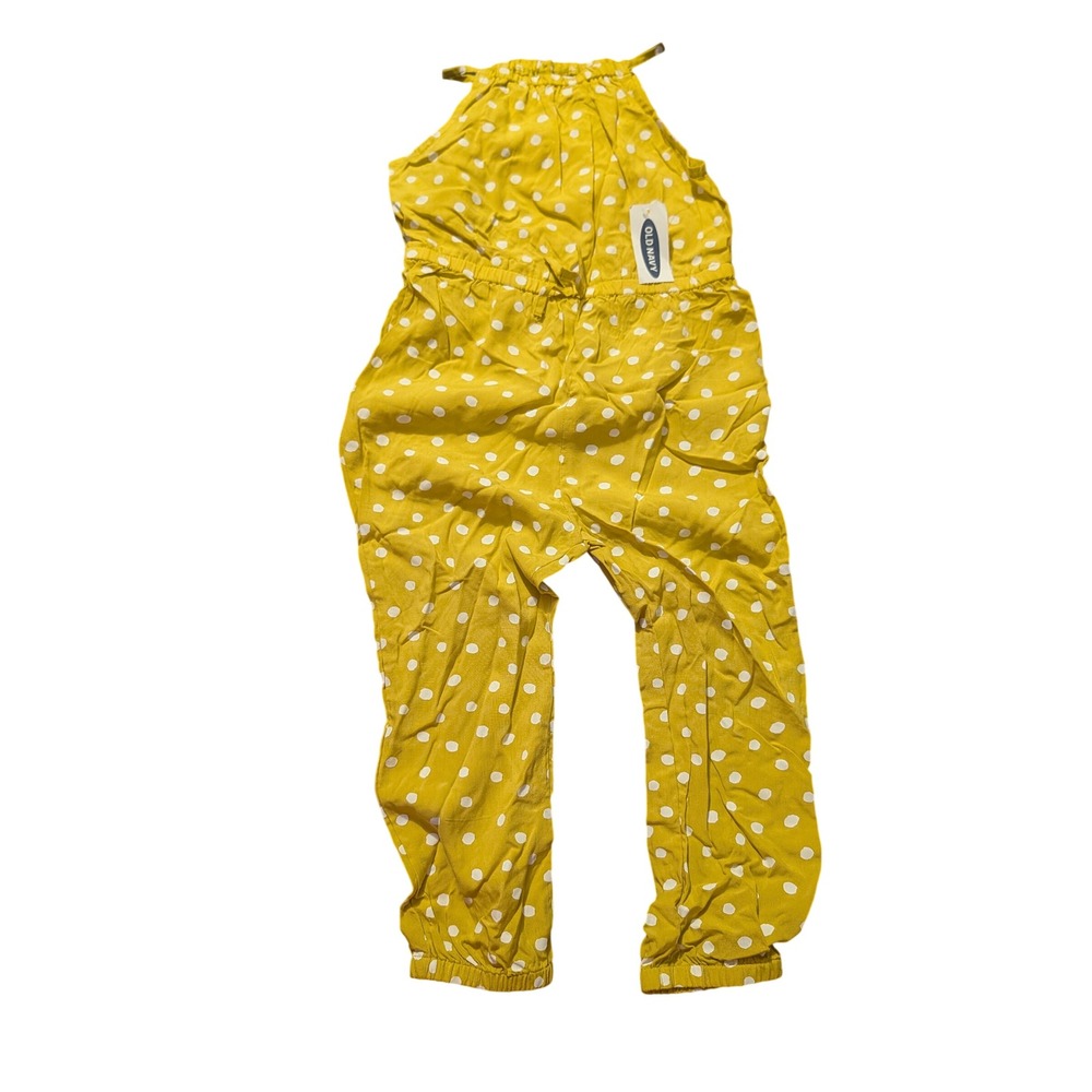 Old Navy Kids Mustard Yellow Polka Dot Rayon Jumpsuit 3T NWT